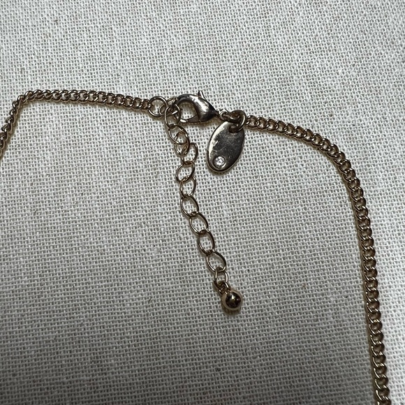 3 Tone Flower Necklace with Rhinestones - Picture 5 of 5